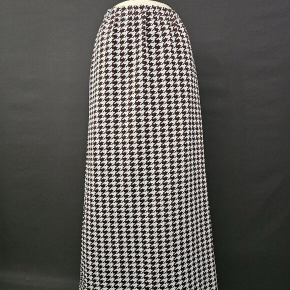 70s Bodin Knits Houndstooth Pull On Maxi Skirt - Picture 2 of 10